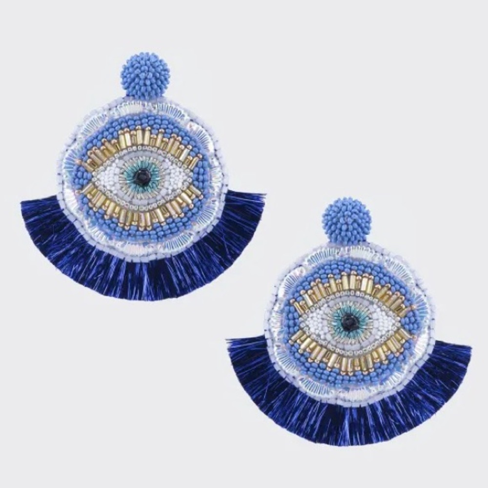 OLIVIA DAR EVIL EYE EARRINGS *PINK*